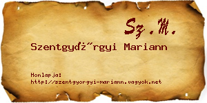 Szentgyörgyi Mariann névjegykártya